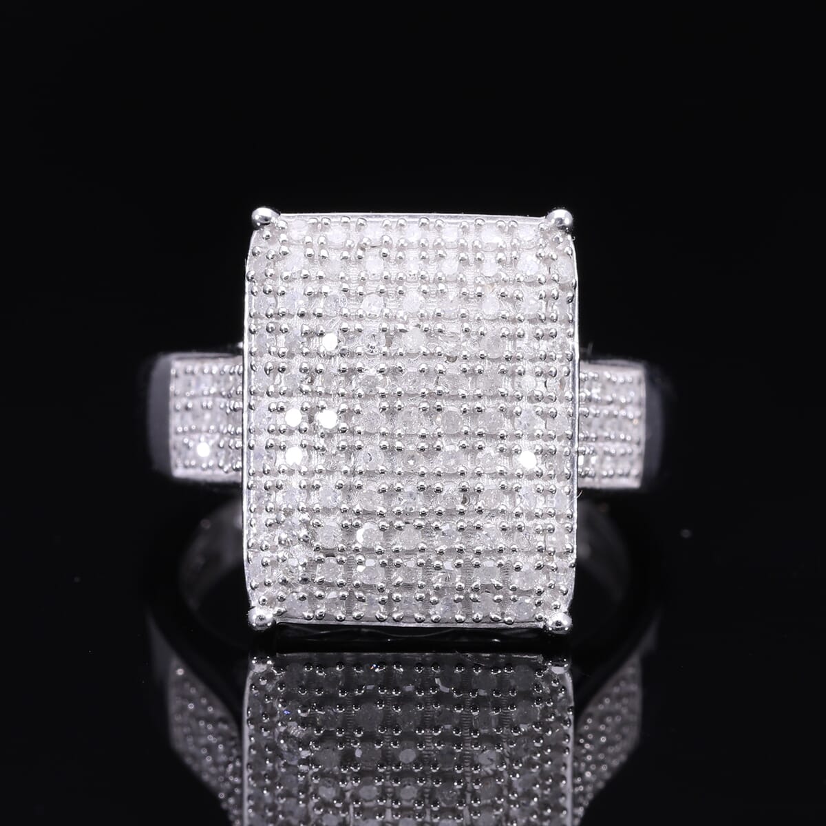 Diamond 0.50 ctw Ring in Platinum Over Sterling Silver (Size 10.0) image number 1