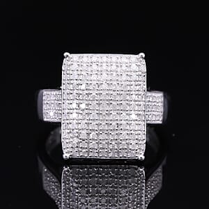 Diamond 0.50 ctw Ring in Platinum Over Sterling Silver (Size 7.0)