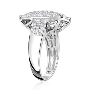 Diamond 0.50 ctw Ring in Platinum Over Sterling Silver (Size 7.0)