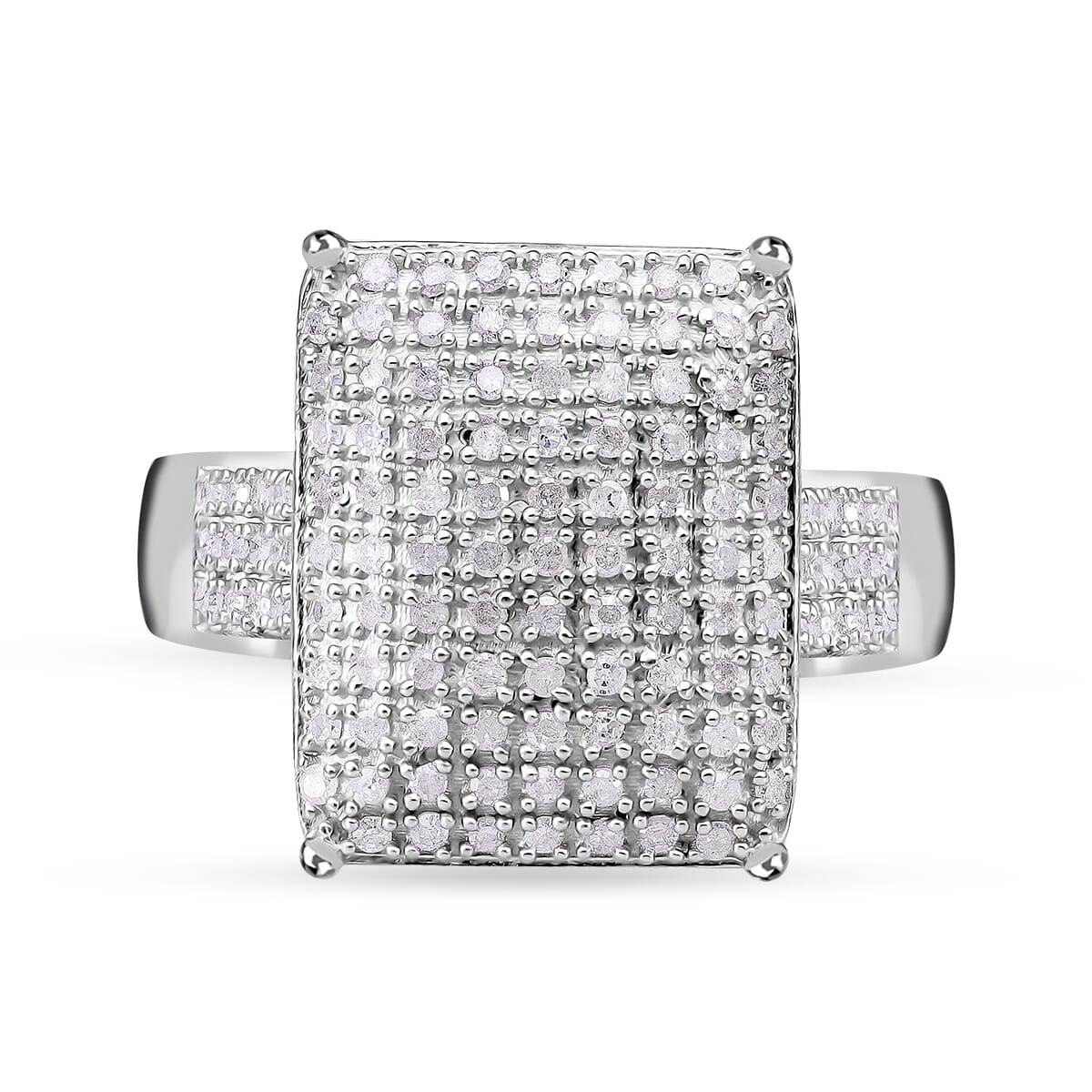 Diamond 0.50 ctw Ring in Platinum Over Sterling Silver (Size 9.0) image number 0