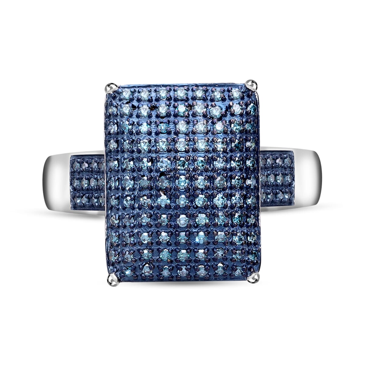 Blue Diamond 0.50 ctw Ring in Platinum Over Sterling Silver (Size 6.0) image number 0