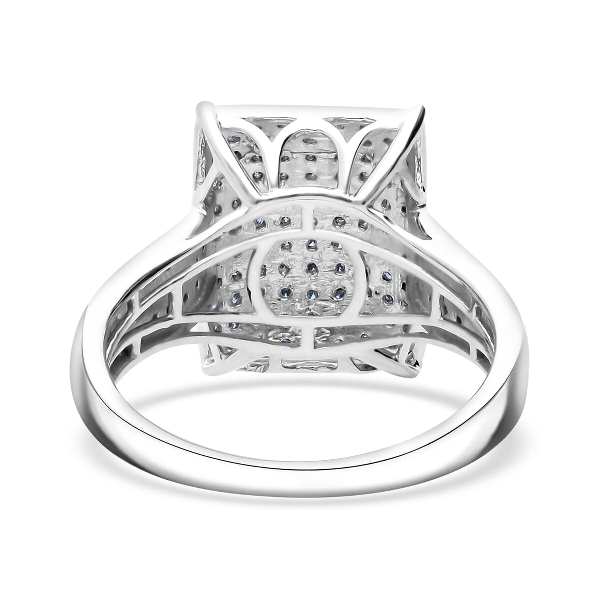 Blue Diamond 0.50 ctw Ring in Platinum Over Sterling Silver (Size 6.0) image number 4