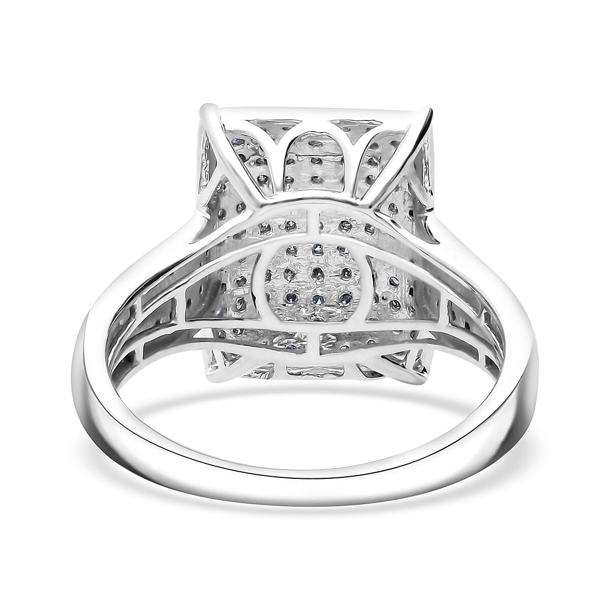 Blue Diamond 0.50 ctw Ring in Platinum Over Sterling Silver (Size 9.0) image number 4