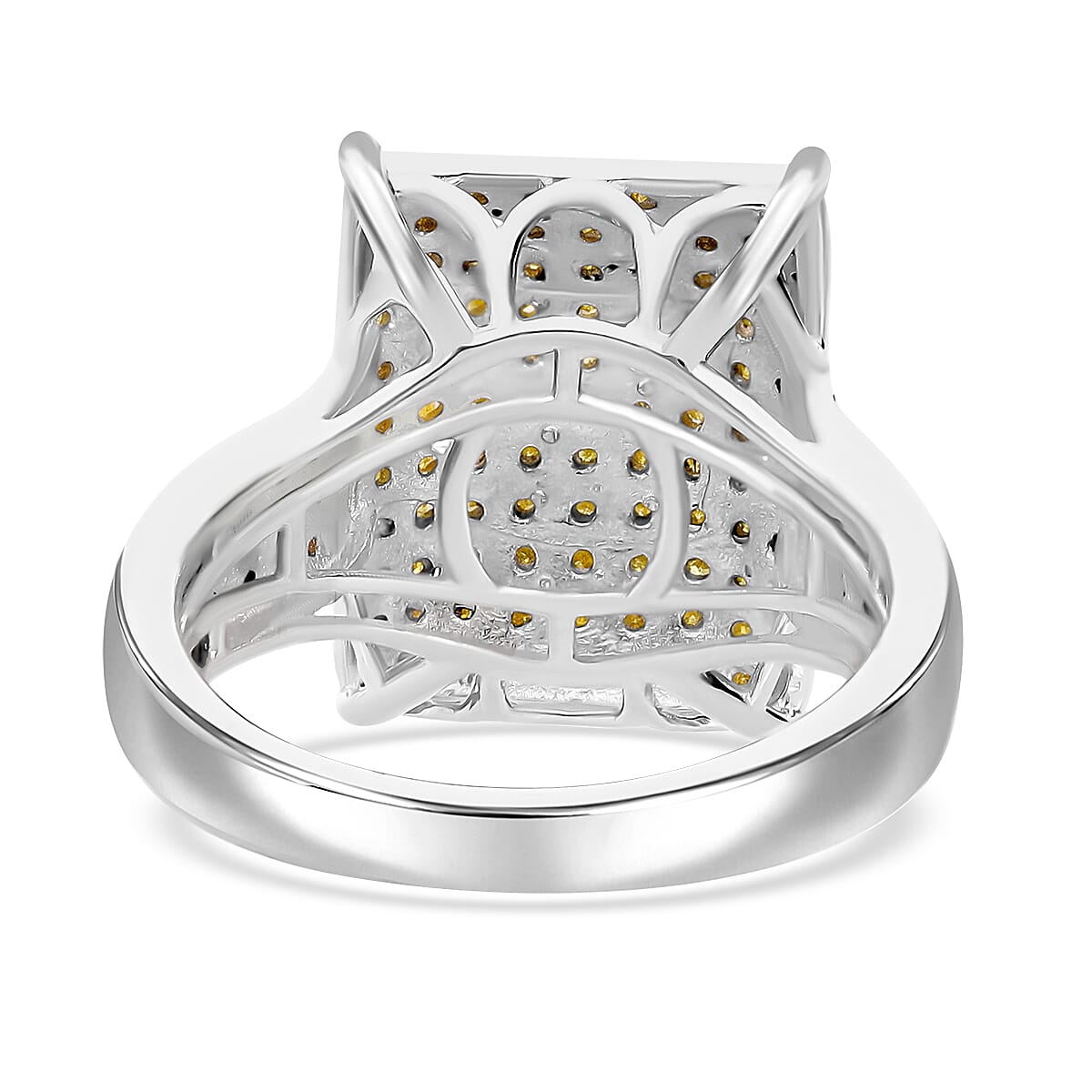 Yellow Diamond 0.50 ctw Ring in Rhodium and Platinum Over Sterling Silver (Size 8.0) image number 4