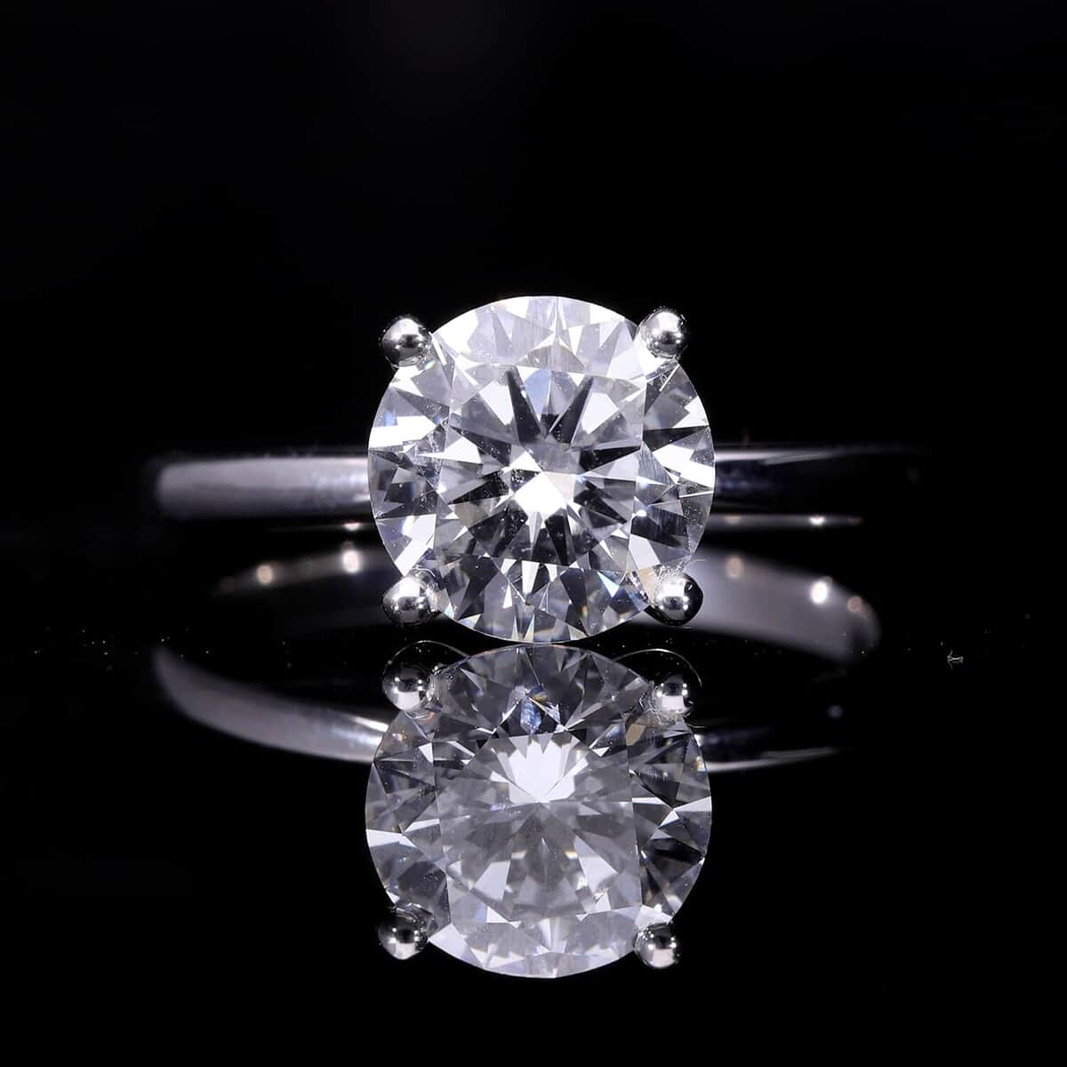 950 Platinum Luxuriant Lab Grown Diamond D VS Solitaire Ring (Size 6.0) 5.15 Grams 3.00 ctw image number 2
