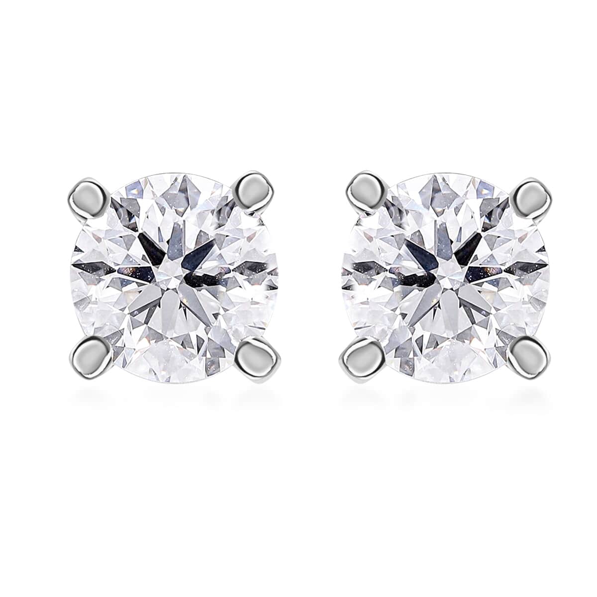 950 Platinum Luxuriant Lab Grown Diamond G VS Solitaire Stud Earrings 3.00 ctw image number 0