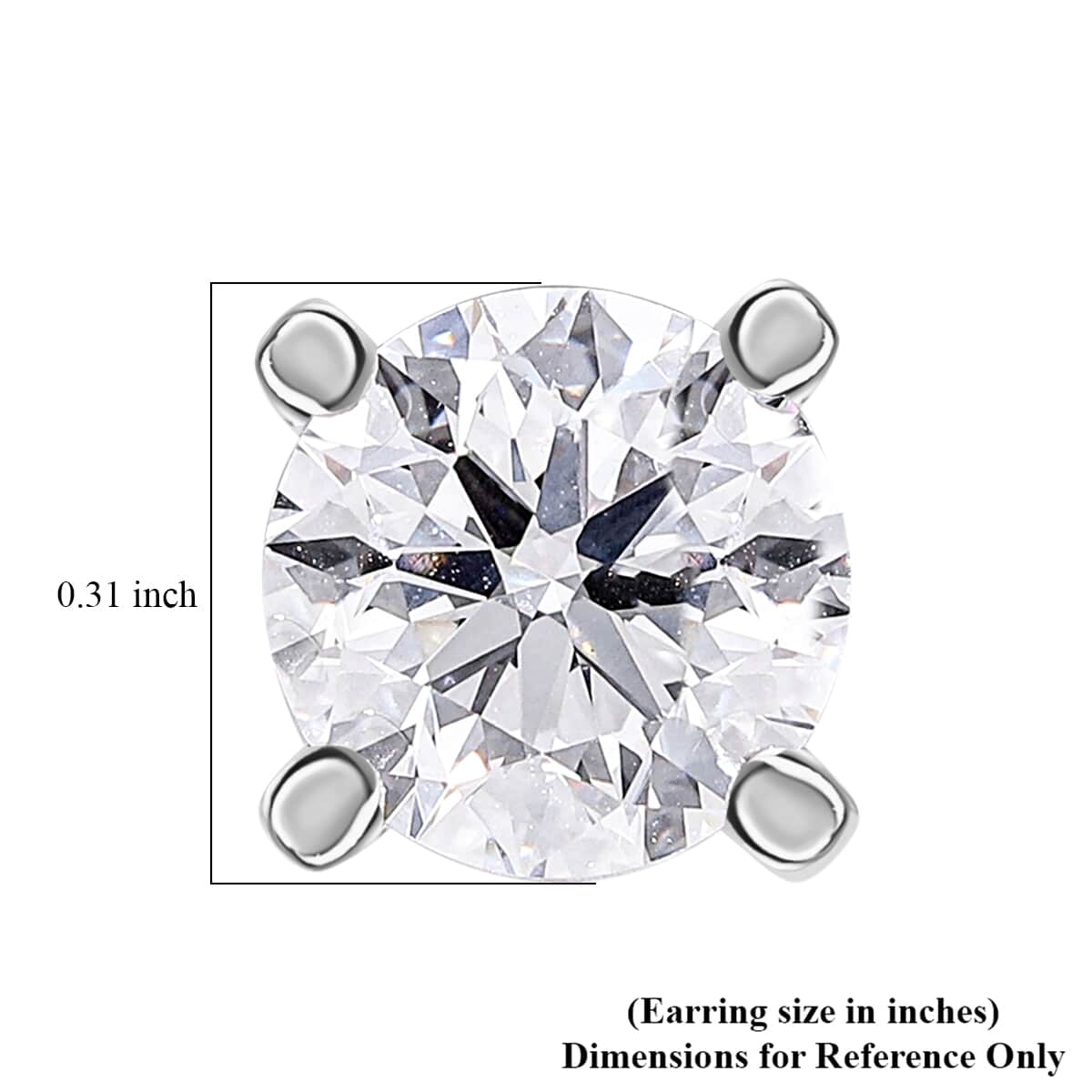 950 Platinum Luxuriant Lab Grown Diamond G VS Solitaire Stud Earrings 3.00 ctw image number 4