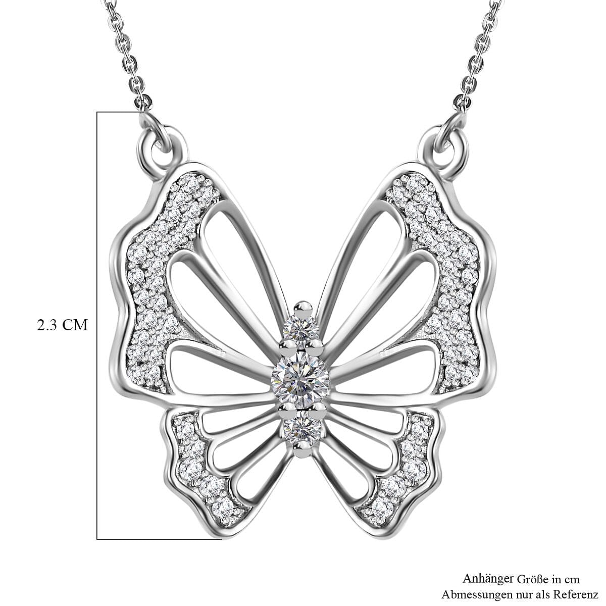 GP White Diamond 0.52 ctw Necklace in Rhodium Over Sterling Silver (18 Inches)