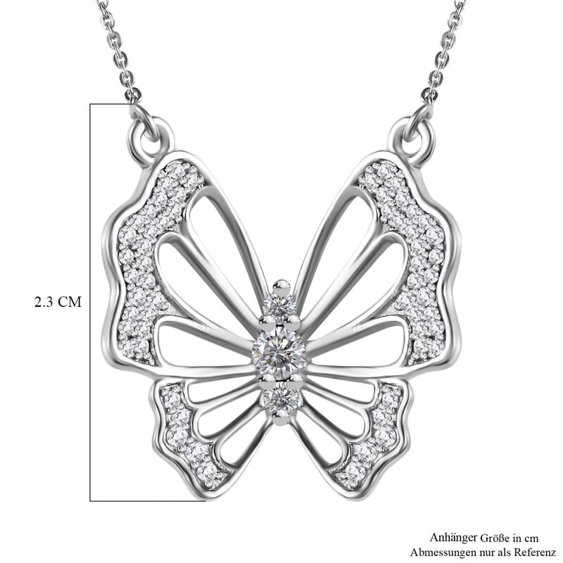 GP White Diamond 0.52 ctw Necklace in Rhodium Over Sterling Silver (18 Inches)