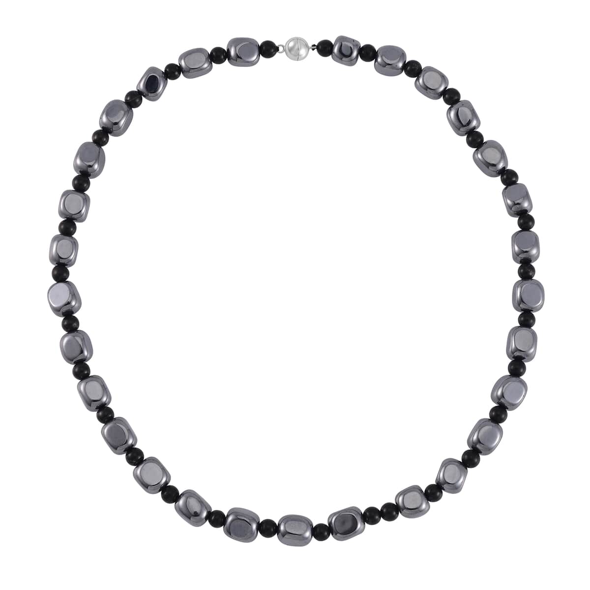 Terahertz and Shungite Beaded Necklace 20 Inches in Rhodium Over Sterling Silver 284.45 ctw image number 2