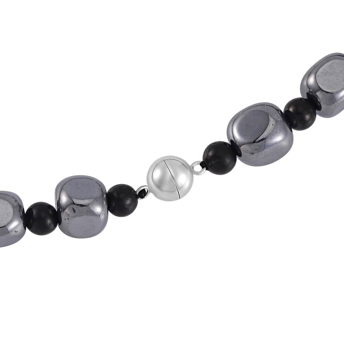 Terahertz and Shungite Beaded Necklace 20 Inches in Rhodium Over Sterling Silver 284.45 ctw image number 3