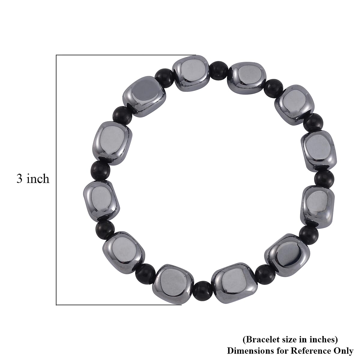 Terahertz and Shungite Beaded Stretch Bracelet 130.00 ctw image number 4