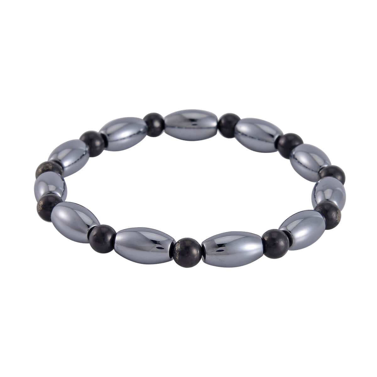 Terahertz and Shungite Beaded Stretch Bracelet 61.00 ctw image number 0