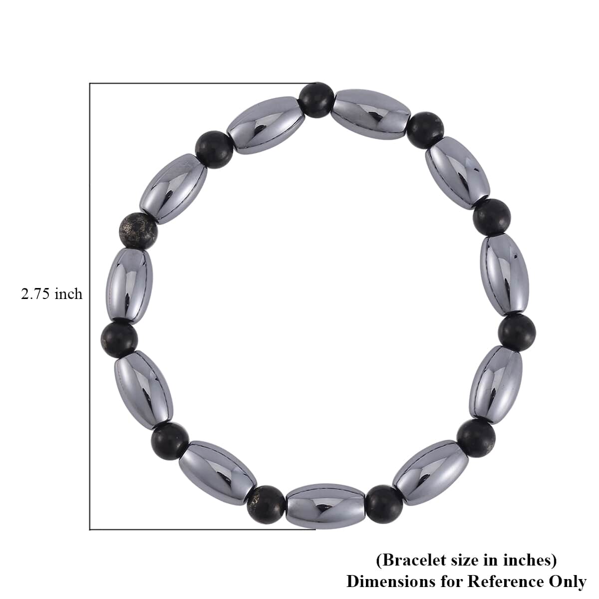 Terahertz and Shungite Beaded Stretch Bracelet 61.00 ctw image number 3