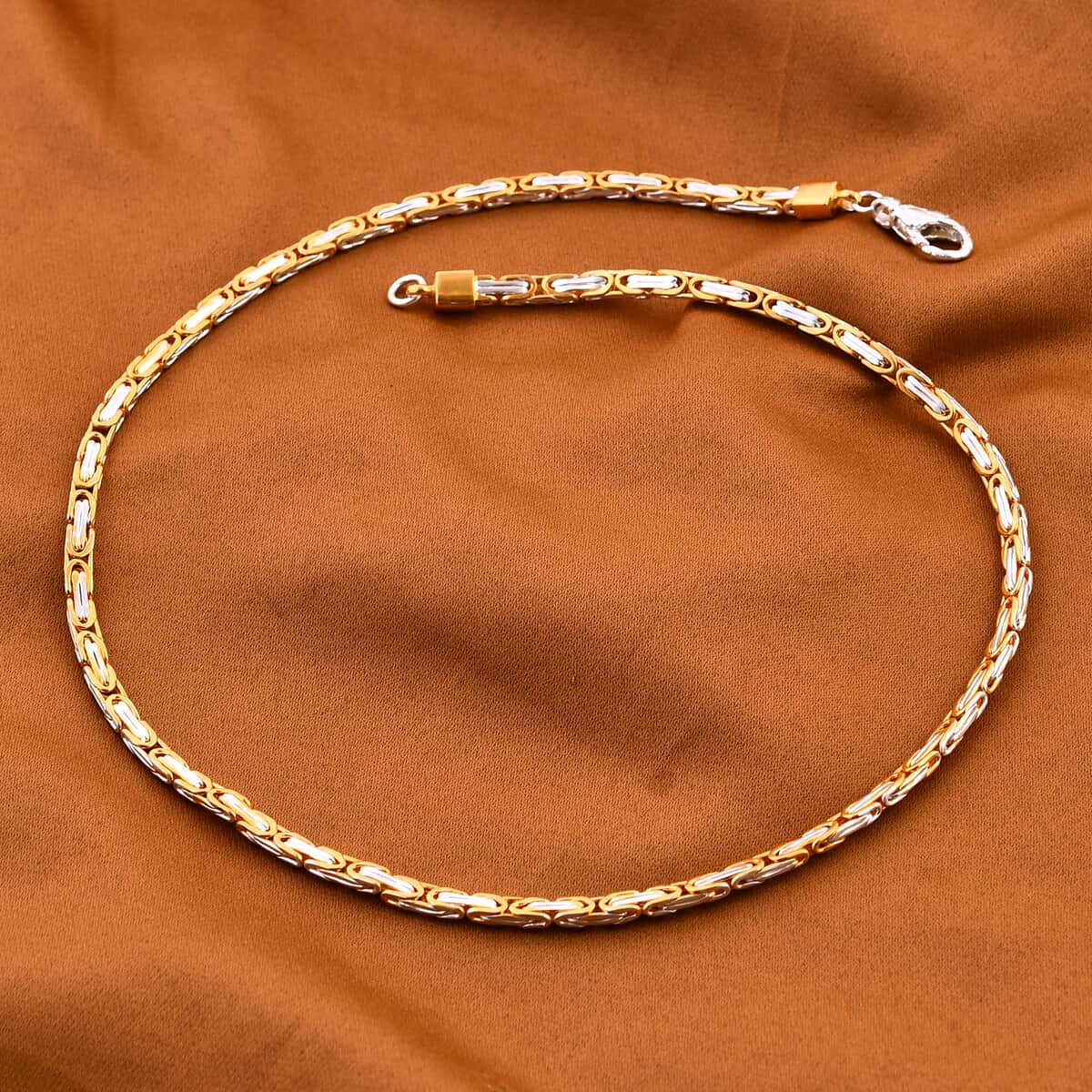 Bali Legacy 22K Vermeil YG Over and Sterling Silver Borobudur 4x2.5mm Necklace (20 Inches) (38.54 g) image number 1