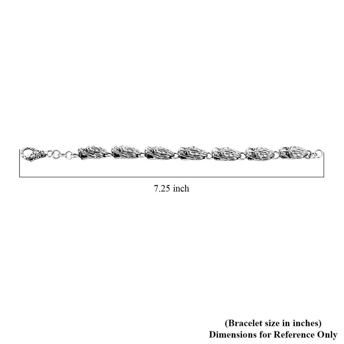 Bali Legacy Sterling Silver Dragon Head Link Bracelet (8.00 In) 27.60 Grams image number 4