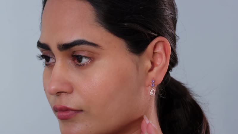 Premium Pink Morganite and Multi Gemstone Dangle Earrings in Vermeil Yellow Gold Over Sterling Silver 1.80 ctw