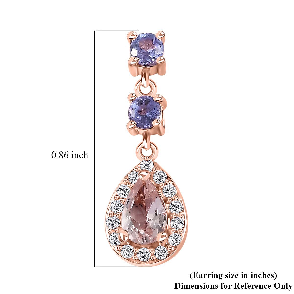 Premium Pink Morganite and Multi Gemstone Dangle Earrings in Vermeil Yellow Gold Over Sterling Silver 1.80 ctw
