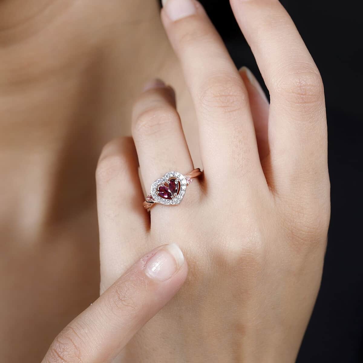 Ouro Fino Rubellite and Multi Gemstone Ring in Vermeil Rose Gold Over Sterling Silver (Size 10.0) 0.75 ctw image number 2