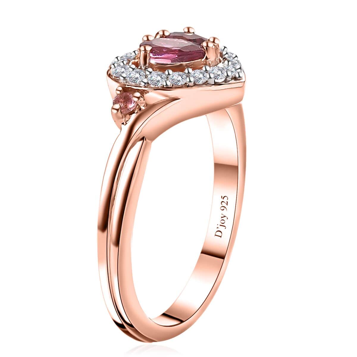 Ofiki Rubellite and Multi Gemstone Heart Ring in Vermeil Rose Gold Over Sterling Silver (Size 10.0) 0.75 ctw image number 3