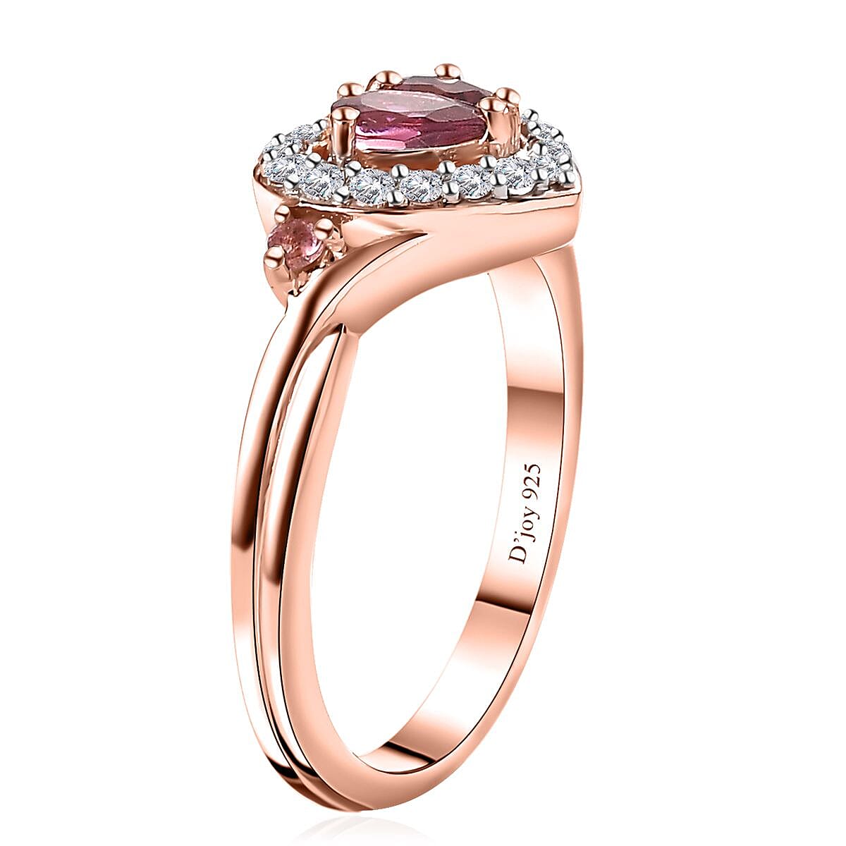 Ofiki Rubellite and Multi Gemstone Heart Ring in Vermeil Rose Gold Over Sterling Silver (Size 6.0) 0.75 ctw image number 3