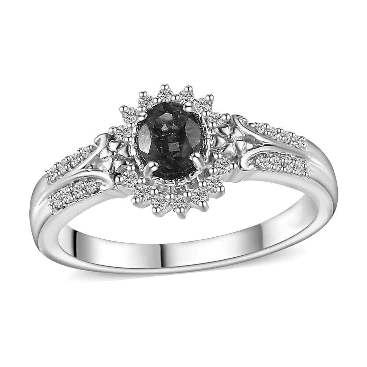 Ofiki Rubellite and White Zircon Sunburst Ring in Vermeil RG and Platinum Over Sterling Silver (Size 10.0) 0.65 ctw (Del. in 8-10 Days) image number 0