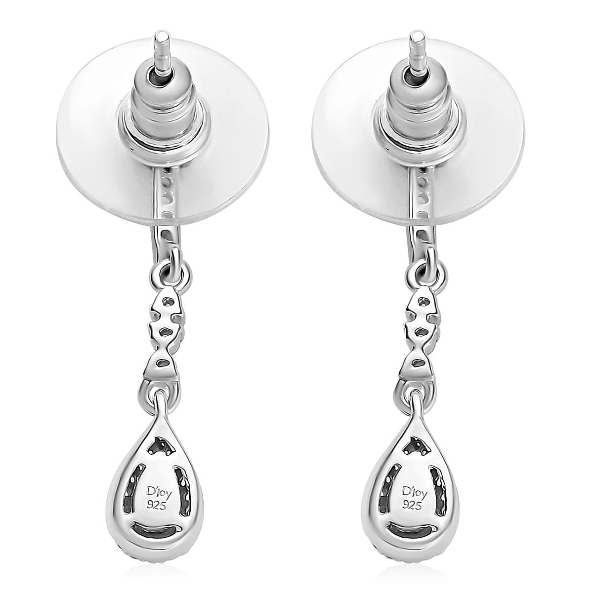 Ofiki Rubellite and White Zircon Drop Earrings in Platinum Over Sterling Silver 0.85 ctw