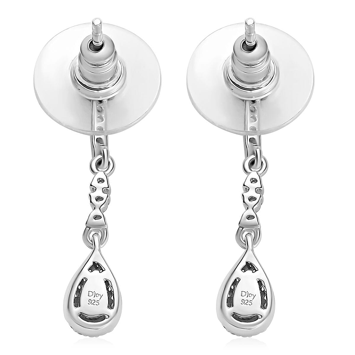 Ofiki Rubellite and White Zircon Drop Earrings in Platinum Over Sterling Silver 0.85 ctw image number 4