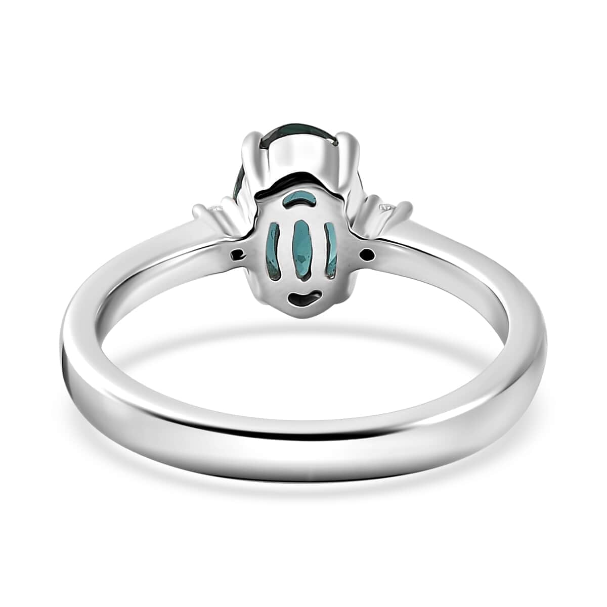 Epic Deal Luxoro 10K White Gold AAA Indian Ocean Apatite, Diamond (G-H, I2) Ring (Size 10.0) 1.40 ctw image number 4