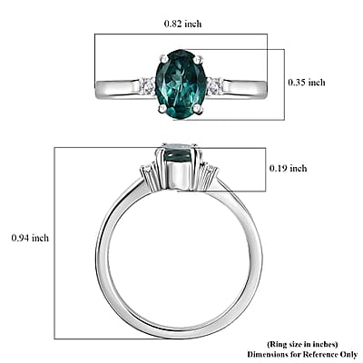 Luxoro 10K White Gold AAA Indian Ocean Apatite and G-H I2 Diamond Ring (Size 10.0) 1.40 ctw