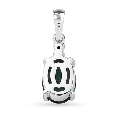Luxoro 10K White Gold AAA Indian Ocean Apatite and G-H I2 Diamond Pendant without Chain 1.40 ctw