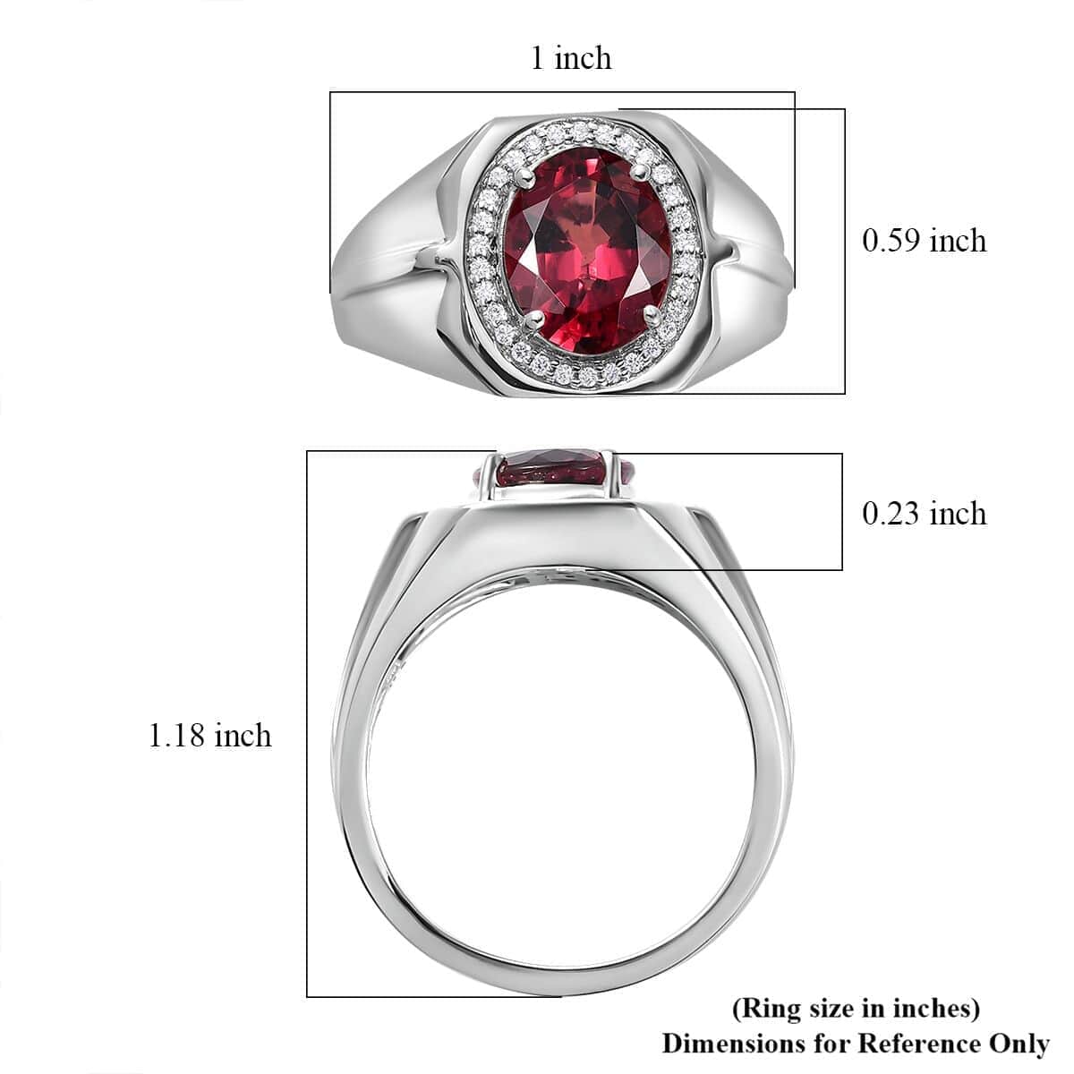 Rhapsody 950 Platinum AAAA Ouro Fino Rubellite and E-F VS Diamond Men's Ring (Size 10.0) 10.70 Grams 3.10 ctw image number 5