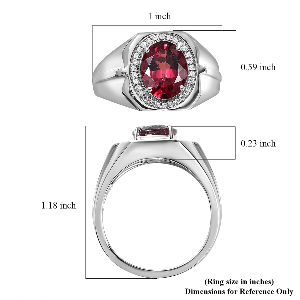Rhapsody 950 Platinum AAAA Ofiki Rubellite and E-F VS Diamond Men's Ring (Size 11.0) 10.70 Grams 3.10 ctw image number 5