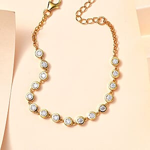 D'Joy Moissanite Bracelet in Vermeil Yellow Gold Over Sterling Silver (6.50-8.50In) 1.75 ctw
