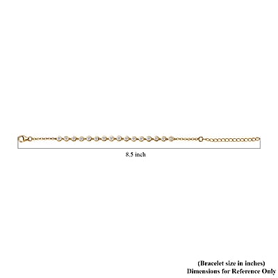 D'Joy Moissanite Bracelet in Vermeil Yellow Gold Over Sterling Silver (6.50-8.50In) 1.75 ctw