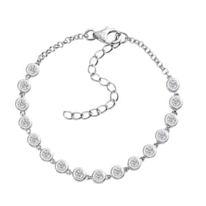 Moissanite Bracelet in Rhodium Over Sterling Silver (6.50-8.50In) 1.75 ctw