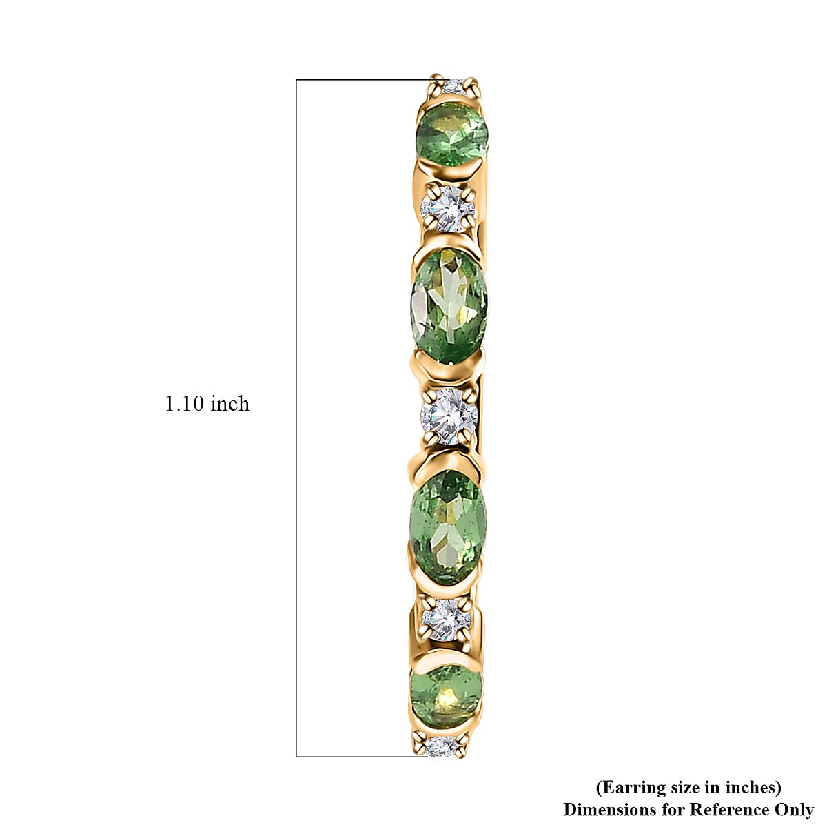 D'Joy Tsavorite Garnet and Moissanite Earrings in Vermeil Yellow Gold Over Sterling Silver 2.50 ctw