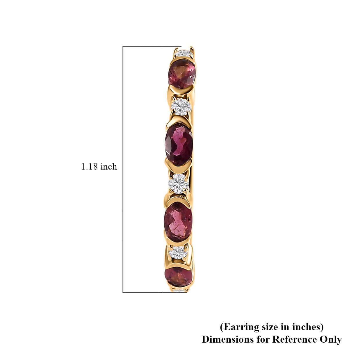 Ofiki Rubellite and Moissanite Earrings in Vermeil Yellow Gold Over Sterling Silver 2.35 ctw image number 4