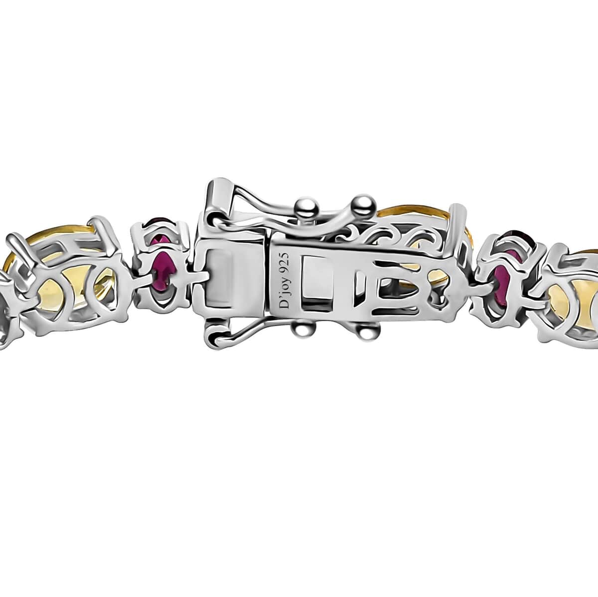 Brazilian Sunfire Beryl and Orissa Rhodolite Garnet Tennis Bracelet in Platinum Over Sterling Silver (6.50 In) 17.00 ctw image number 3