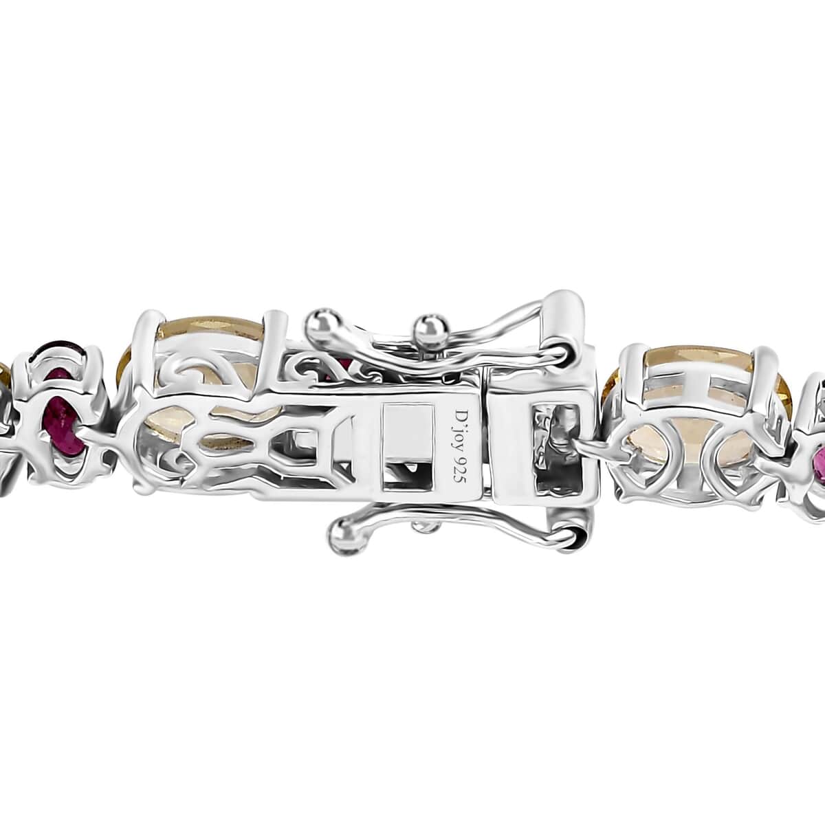 Brazilian Sunfire Beryl and Orissa Rhodolite Garnet Tennis Bracelet in Platinum Over Sterling Silver (7.25 In) 19.25 ctw image number 3