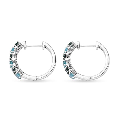 Indian Ocean Apatite and Malgache Neon Apatite Earrings in Platinum Over Sterling Silver 3.00 ctw