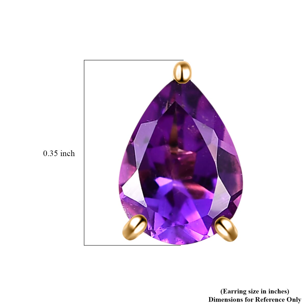 Premium Moroccan Amethyst Solitaire Stud Earrings in 18K Vermeil Yellow Gold Over Sterling Silver 2.10 ctw image number 4