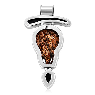 Sajen Silver Picture Jasper and Multi Gemstone Pendant in Sterling Silver 44.80 ctw