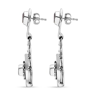 Sajen Silver Brazilian Citrine and Mozambique Garnet Coin Earrings in Sterling Silver 1.75 ctw