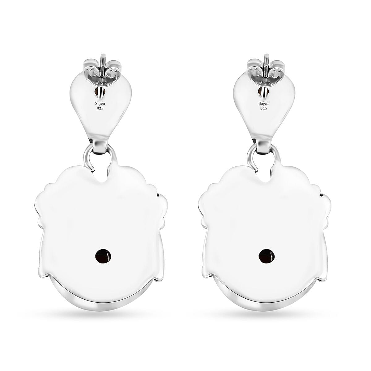 Sajen Silver Brazilian Citrine and Mozambique Garnet Coin Earrings in Sterling Silver 1.75 ctw