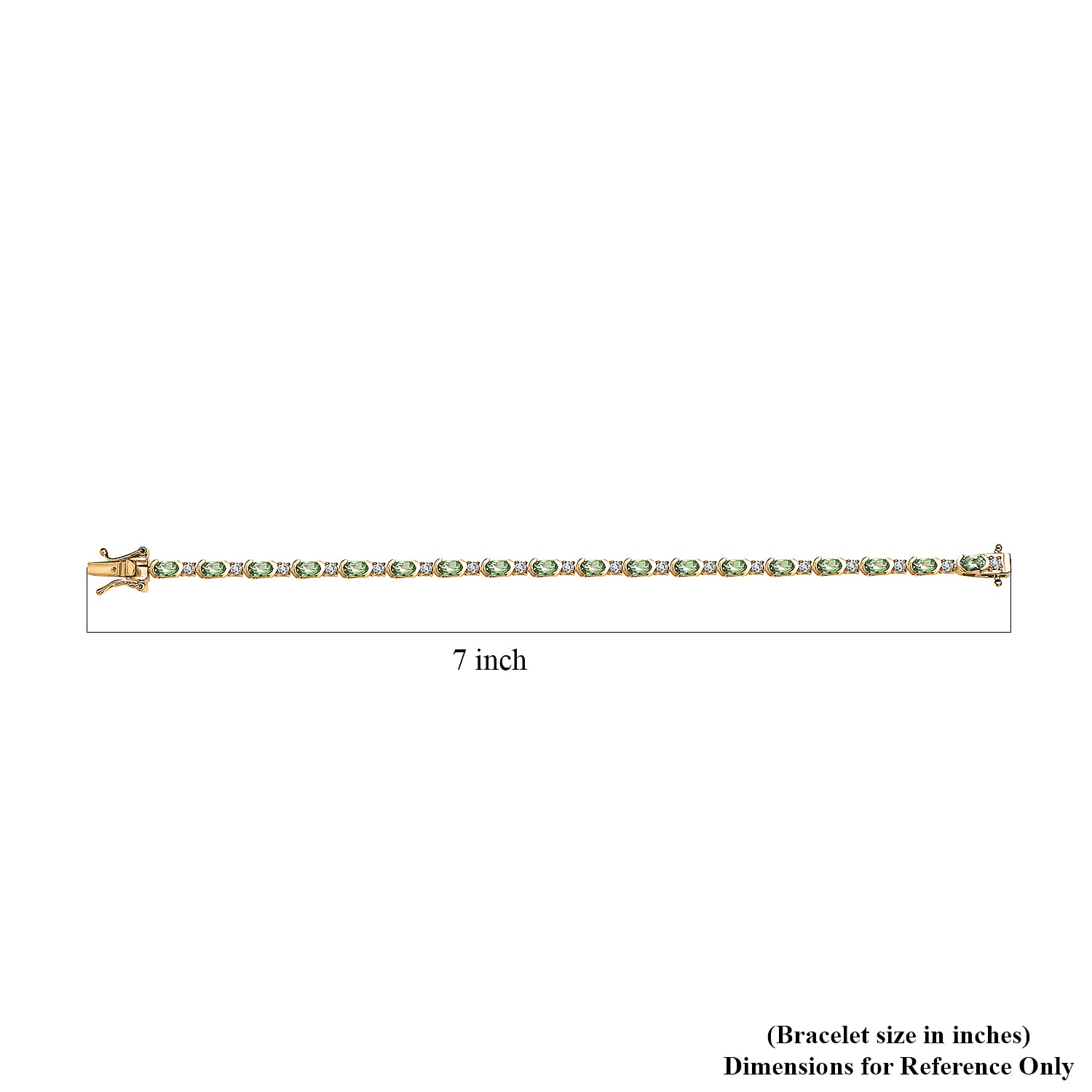 Tsavorite Garnet and Moissanite Bracelet in Vermeil Yellow Gold Over Sterling Silver (6.50 In) 5.50 ctw