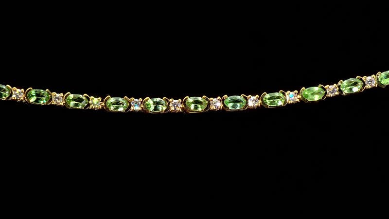 Tsavorite Garnet and Moissanite Bracelet in Vermeil Yellow Gold Over Sterling Silver (6.50 In) 5.50 ctw (Del. in 10-12 Days)