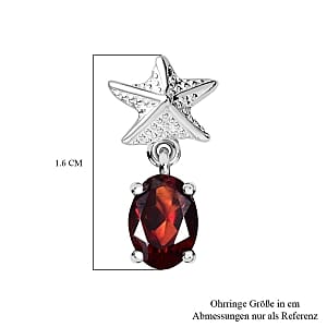 Mozambique Garnet Fancy 1.70 ctw Earrings in Sterling Silver