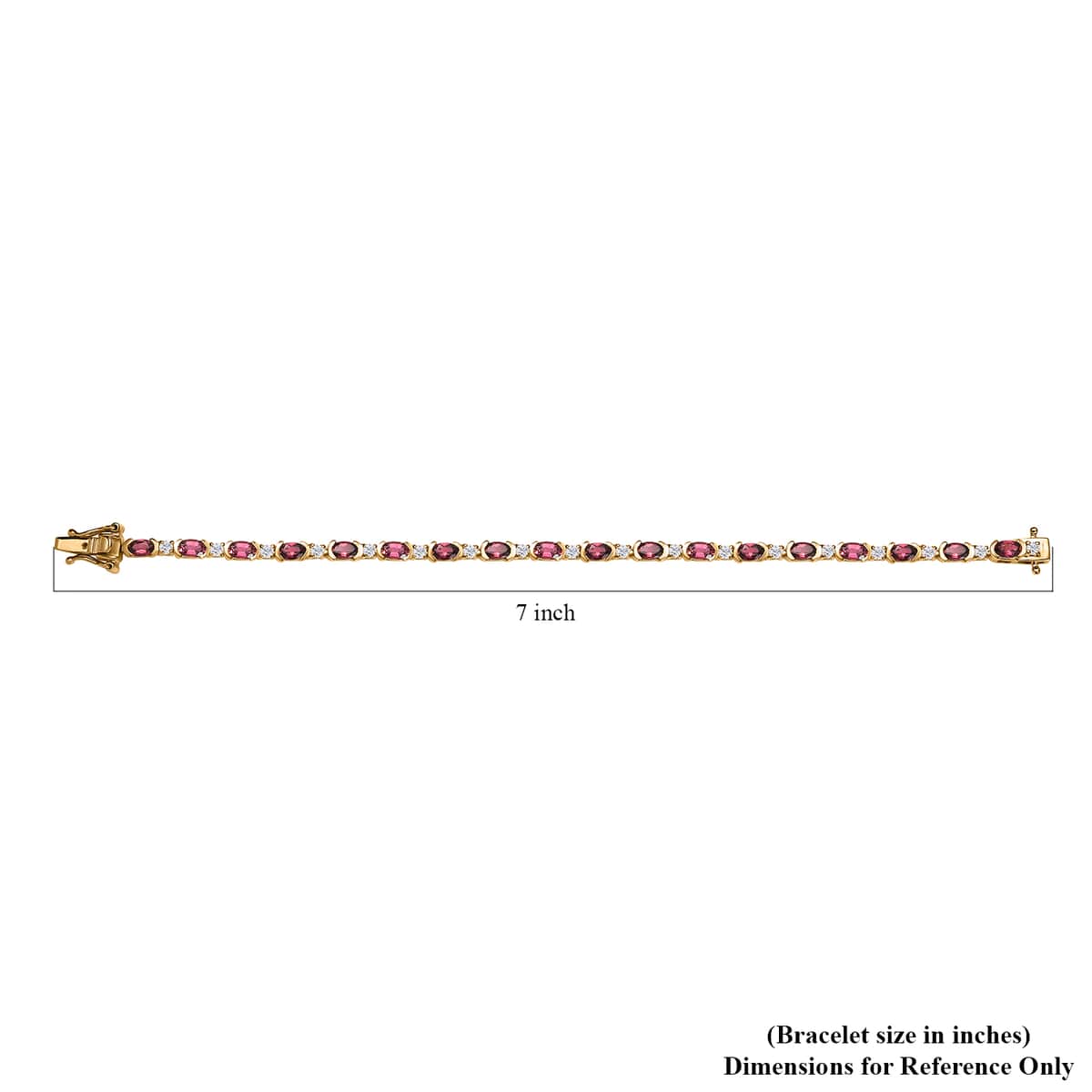 Ofiki Rubellite and Moissanite Bracelet in Vermeil Yellow Gold Over Sterling Silver (6.50 In) 5.60 ctw image number 4