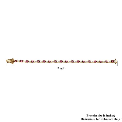 D'Joy Ofiki Rubellite and Moissanite Bracelet in Vermeil Yellow Gold Over Sterling Silver (6.50 In) 5.60 ctw